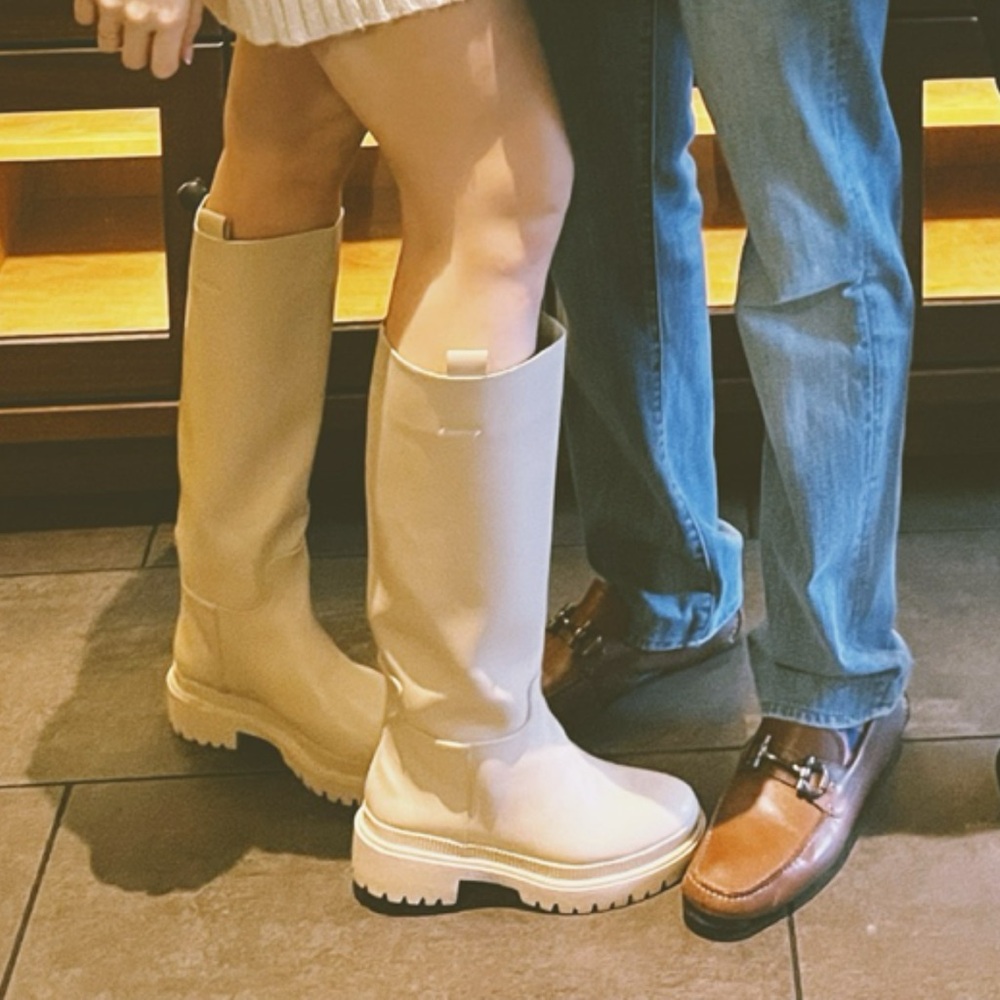 Knee high leather boots